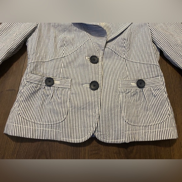 Women’s Banana Republic Blue Pin Stripe White Blazer Jacket 2P - Picture 5 of 12